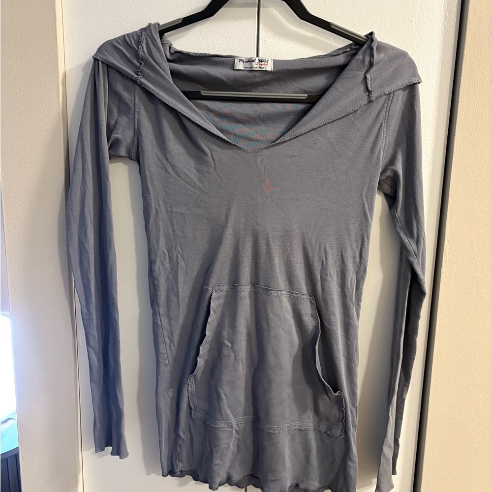 Michael Stars Charcoal Long Sleeve Hoodie